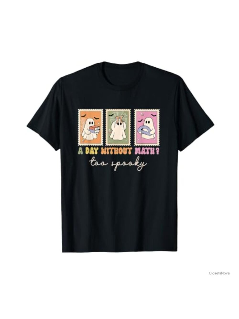 Halloween Math Ghost Graphic Tee Short Sleeve Cotton